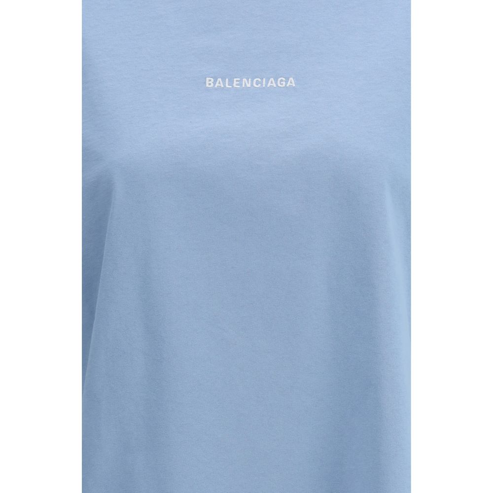Balenciaga Blue Cotton T-Shirt