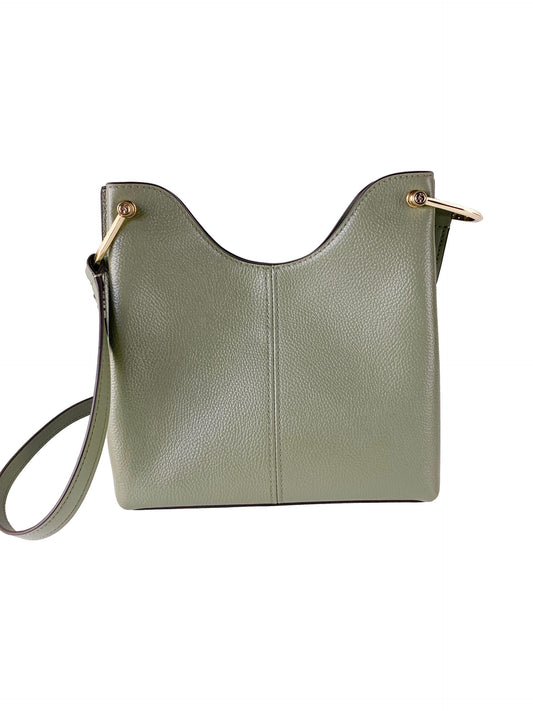 Michael Kors Joan Large Perforated Suede Leather Slouchy Messenger Handbag (Army Green) - Threads of Legacy