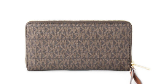 Michael Kors Jet Set Travel Large Brown Signature Continental Wristlet Wallet - Threads of Legacy