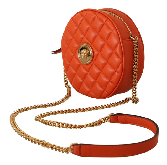 Versace Elegant Round Nappa Leather Crossbody Bag - Threads of Legacy