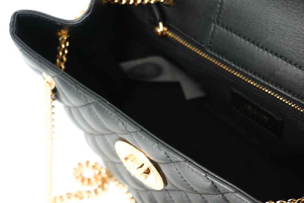 Versace Elegant Quilted Nappa Leather Tote Bag - Threads of Legacy