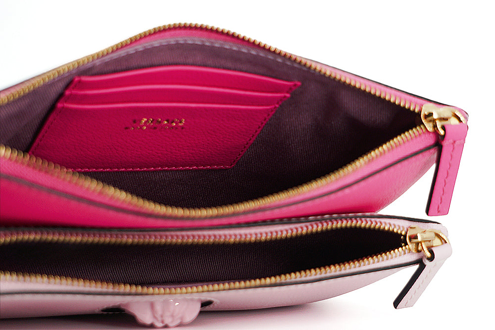 Versace Elegant Pink Leather Pouch Clutch - Threads of Legacy