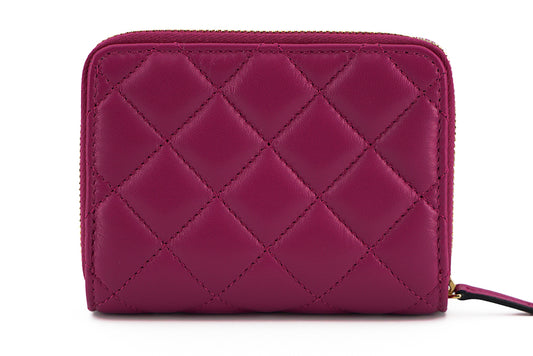 Versace Elegant Purple Quilted Leather Wallet - Threads of Legacy