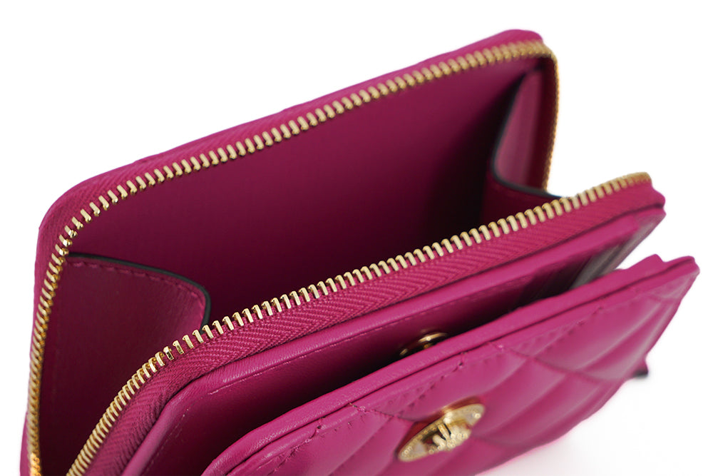 Versace Elegant Purple Quilted Leather Wallet - Threads of Legacy