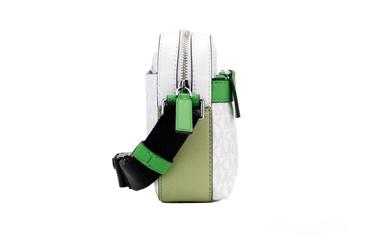 Michael Kors Cooper Small Bright White Palm Signature PVC Utility Crossbody Bag - Threads of Legacy