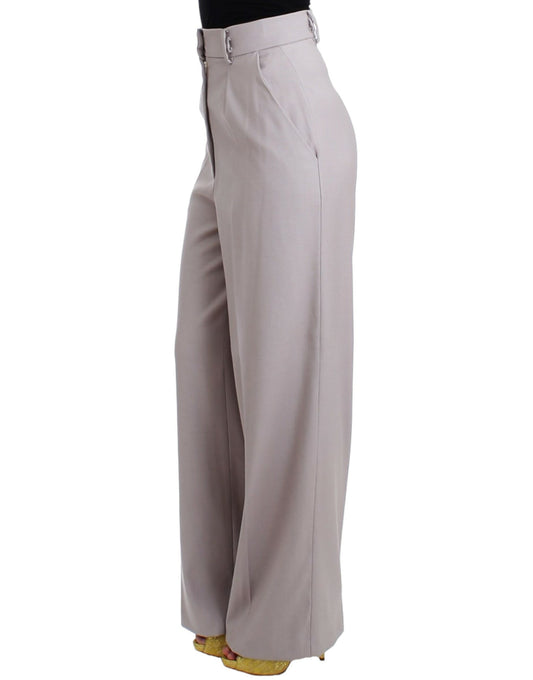 Cavalli Sophisticated High Waisted Gray Pants - Threads of Legacy