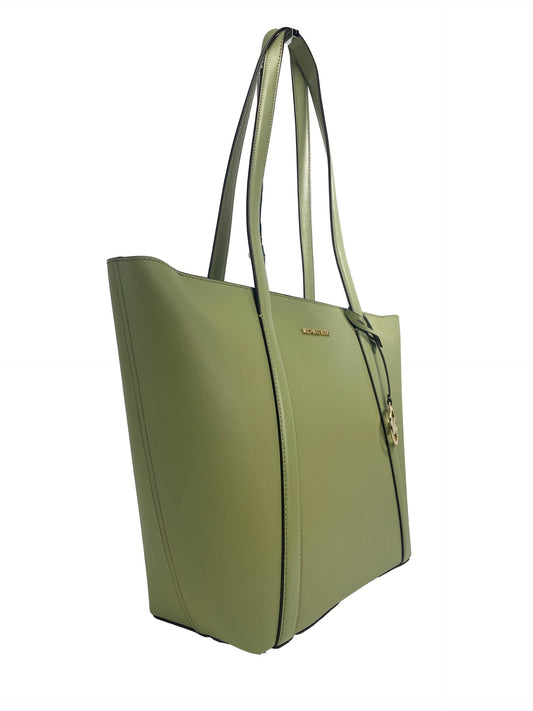 Michael Kors Large Pratt Shoulder Zip Tote Bag Light Sage - Threads of Legacy