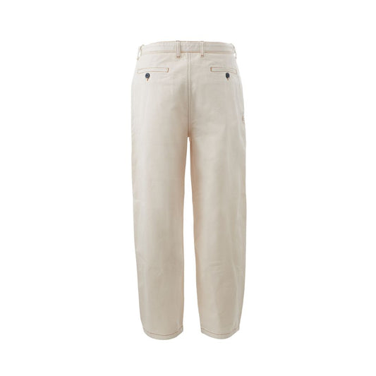 Emporio Armani Beige Cotton Chic Trousers - Threads of Legacy