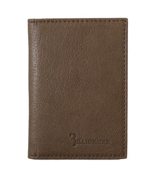 Billionaire Italian Couture Elegant Leather Men's Wallet in Brown - Threads of Legacy