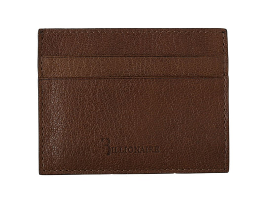 Billionaire Italian Couture Elegant Leather Men's Wallet in Brown - Threads of Legacy