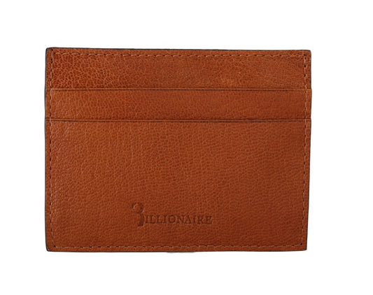 Billionaire Italian Couture Elegant Men's Leather Wallet in Brown - Threads of Legacy