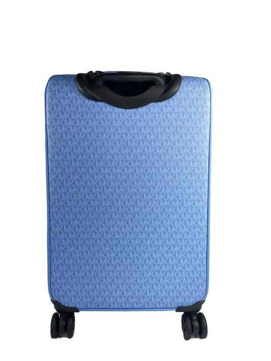 Michael Kors Travel Small Pacific Blue Signature Trolley Rolling Suitcase Carry On - Threads of Legacy