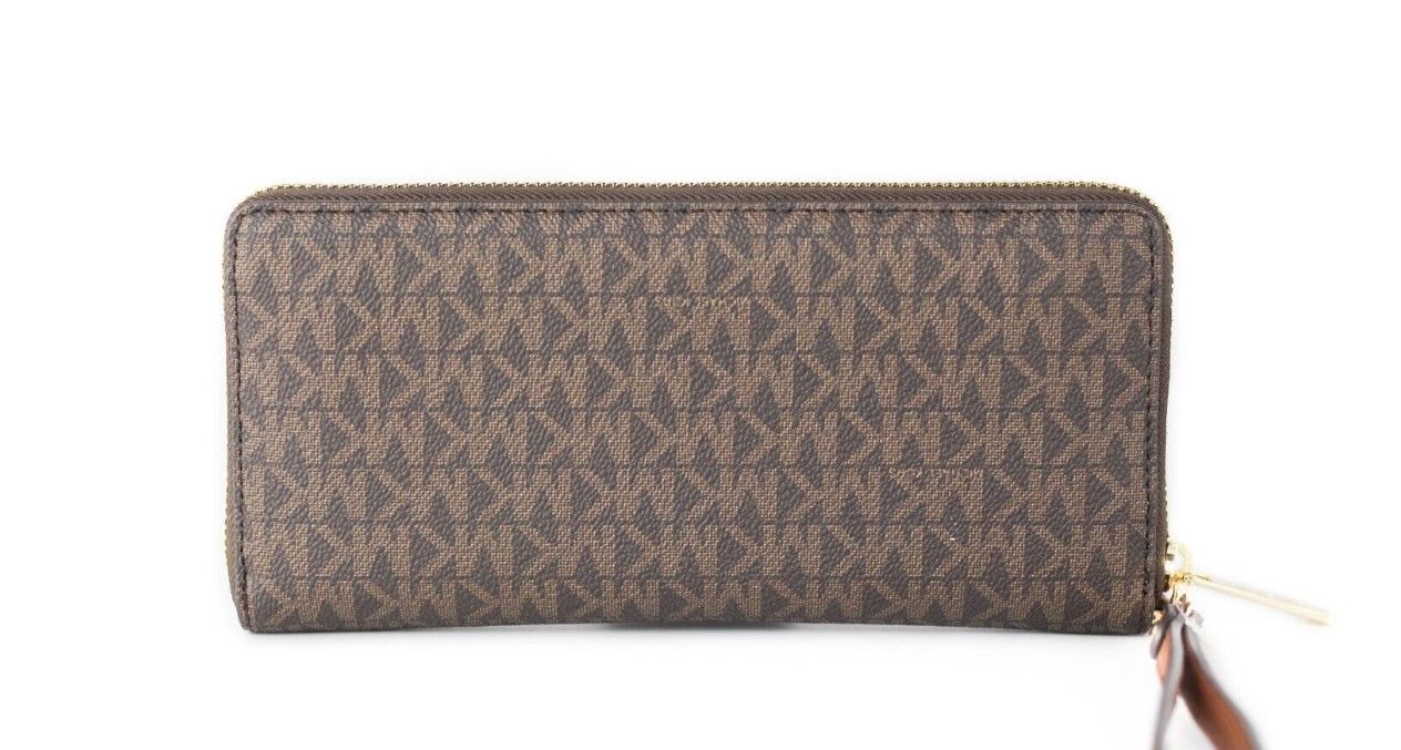 Michael Kors Jet Set Travel Large Brown Signature Continental Wristlet Wallet - Threads of Legacy