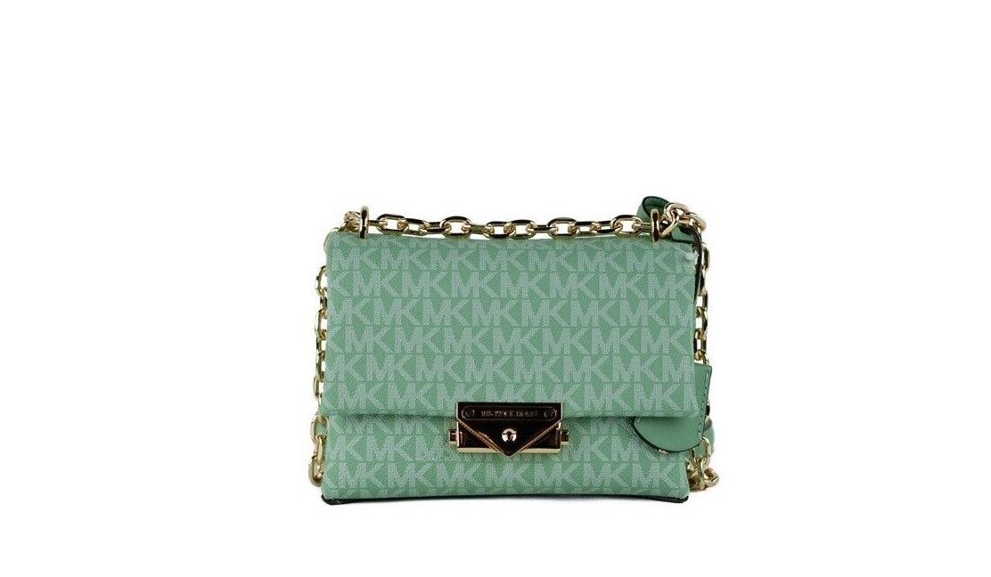 Michael Kors Cece Small Sea Green Signature PVC Convertible Flap Crossbody Bag - Threads of Legacy