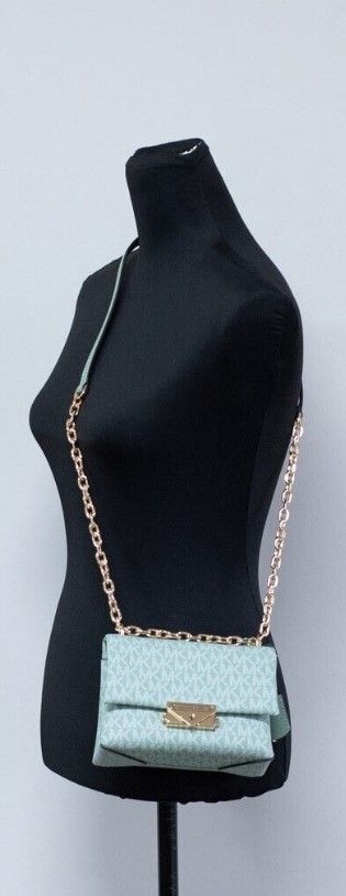 Michael Kors Cece Small Sea Green Signature PVC Convertible Flap Crossbody Bag - Threads of Legacy