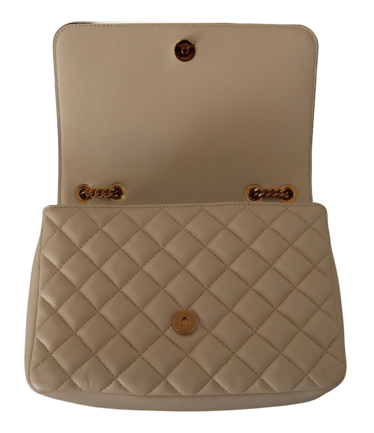 Versace Elegant White Nappa Leather Shoulder Bag - Threads of Legacy