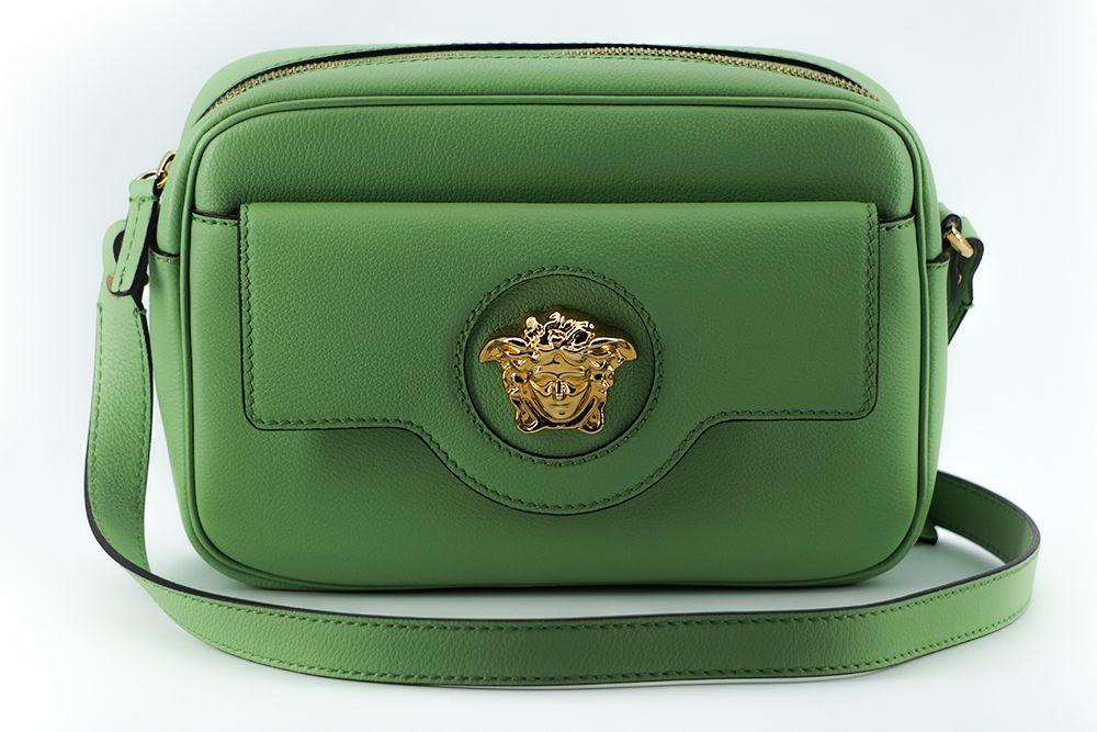 Versace Elegant Mint Green Leather Camera Case Bag - Threads of Legacy