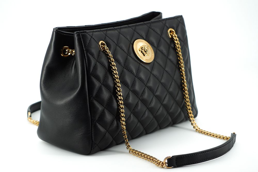 Versace Elegant Quilted Nappa Leather Tote Bag - Threads of Legacy