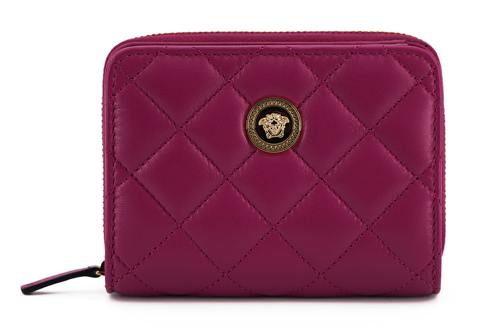 Versace Elegant Purple Quilted Leather Wallet - Threads of Legacy