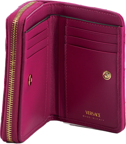 Versace Elegant Purple Quilted Leather Wallet - Threads of Legacy