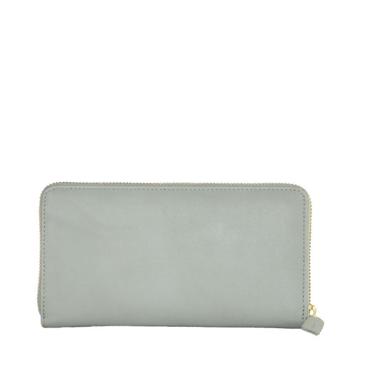 Cavalli Class Elegant Grey Calfskin Wallet for Her - Threads of Legacy