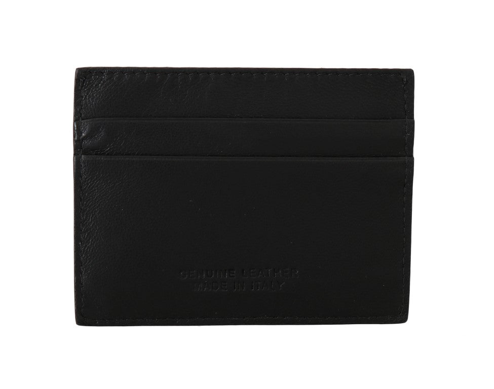Billionaire Italian Couture Exquisite Black Leather Men's Wallet - Threads of Legacy
